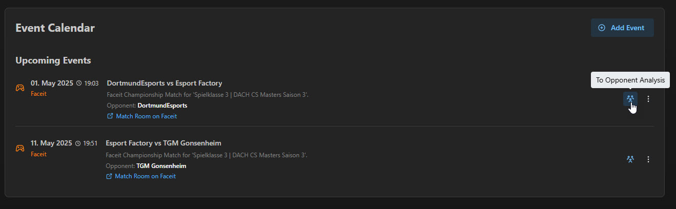 Automatic Match & Training Management